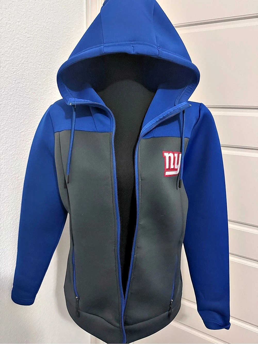 Antigua Women's Blue & Black Hooded Jacket Size Medium